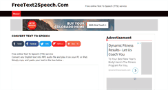 Desktop Screenshot of freetext2speech.com