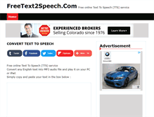 Tablet Screenshot of freetext2speech.com